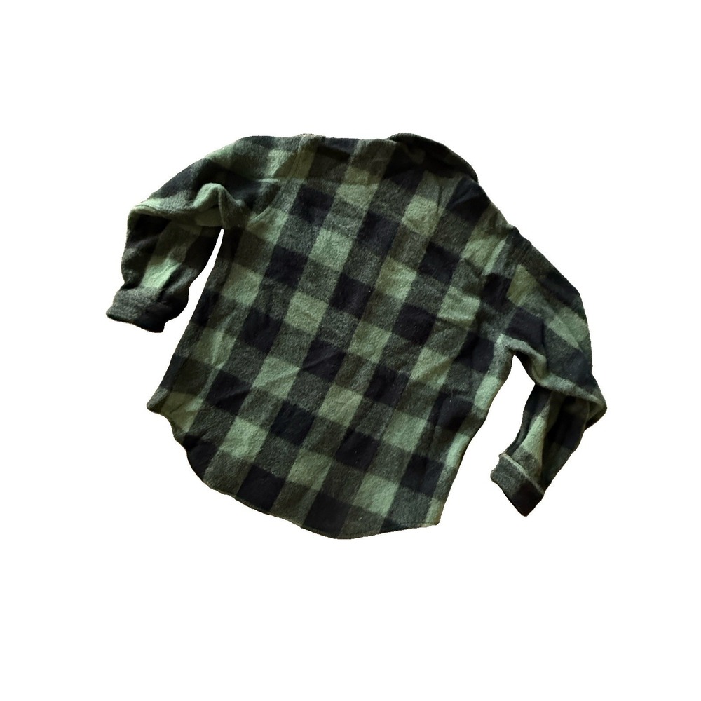 Vintage Woolrich Dark Green & Black Buffalo Wool Flannel Jacket Shirt Mens Large - Picture 2 of 7